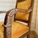 2 vintage style Directoire or Empire armchairs / cabriolets – orange velvet