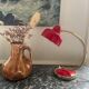 Lampe métal laquée rouge et doré 60’S