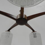 Suspension vintage avec 5 abat-jours en verre