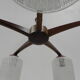 Vintage hanging lamp with 5 glass shades
