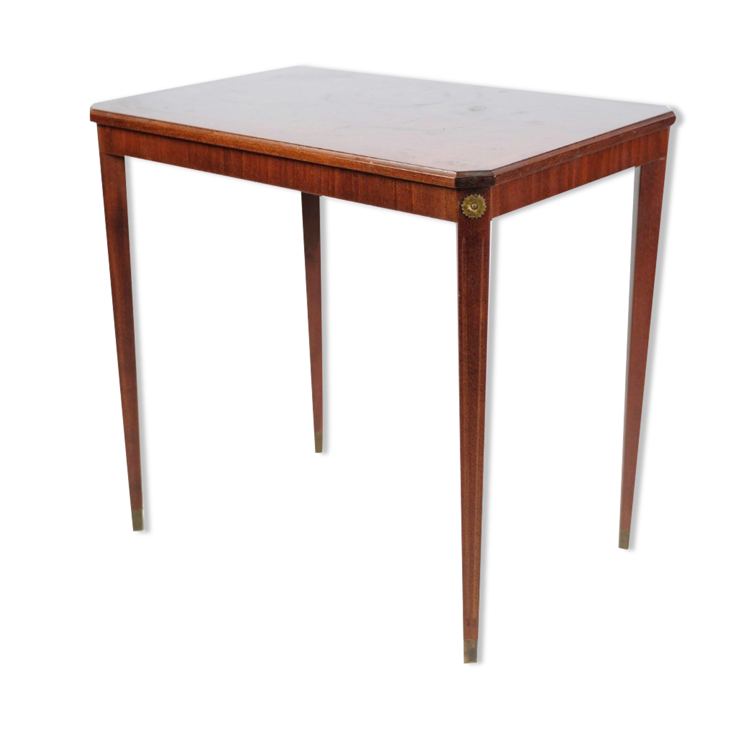 Side table decorated with bronze ornaments in light mahogany