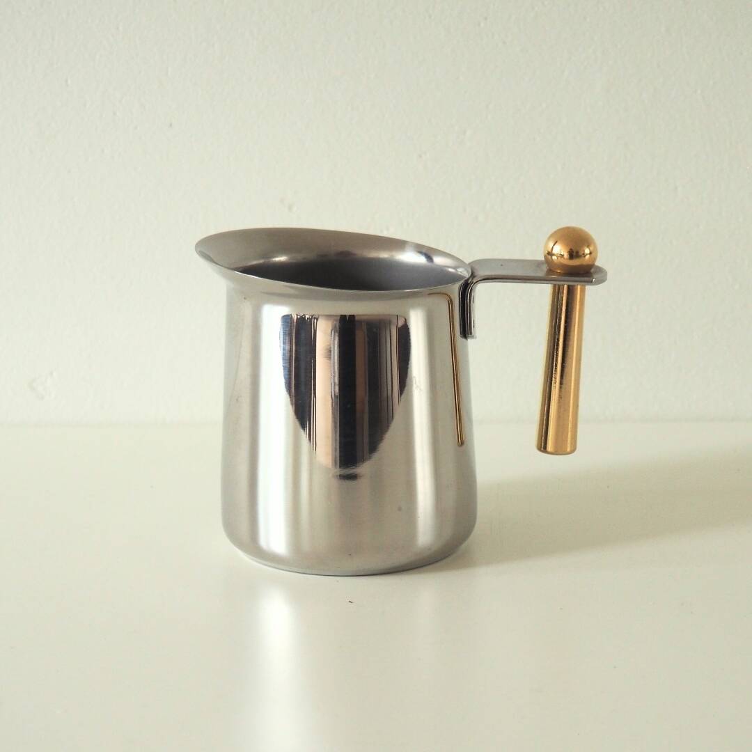 1980S Kitty Oro Guido Bergna Gilded Stainless Steel Creamer