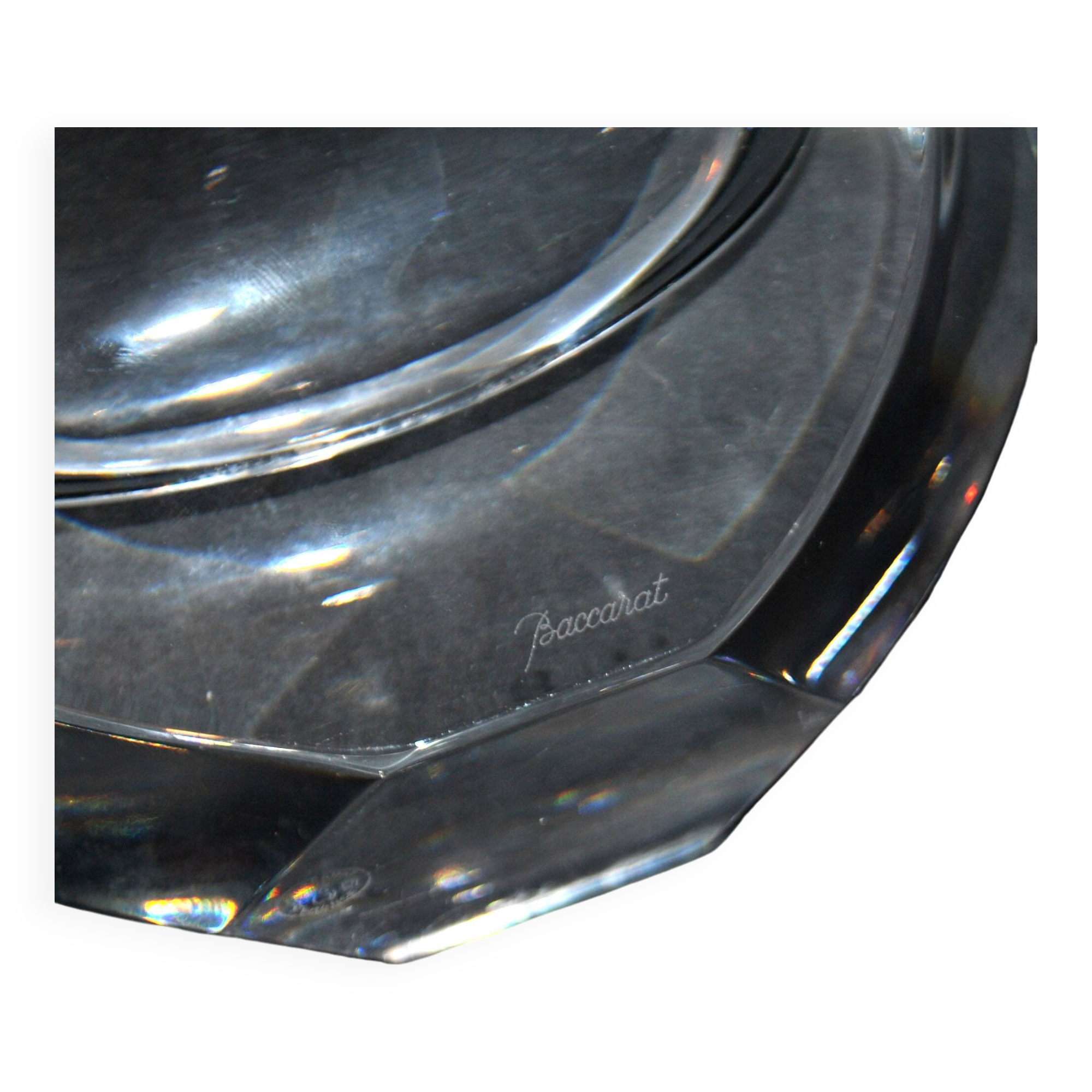 Neptune design vase in baccarat crystal signed designer thomas bastide 1988