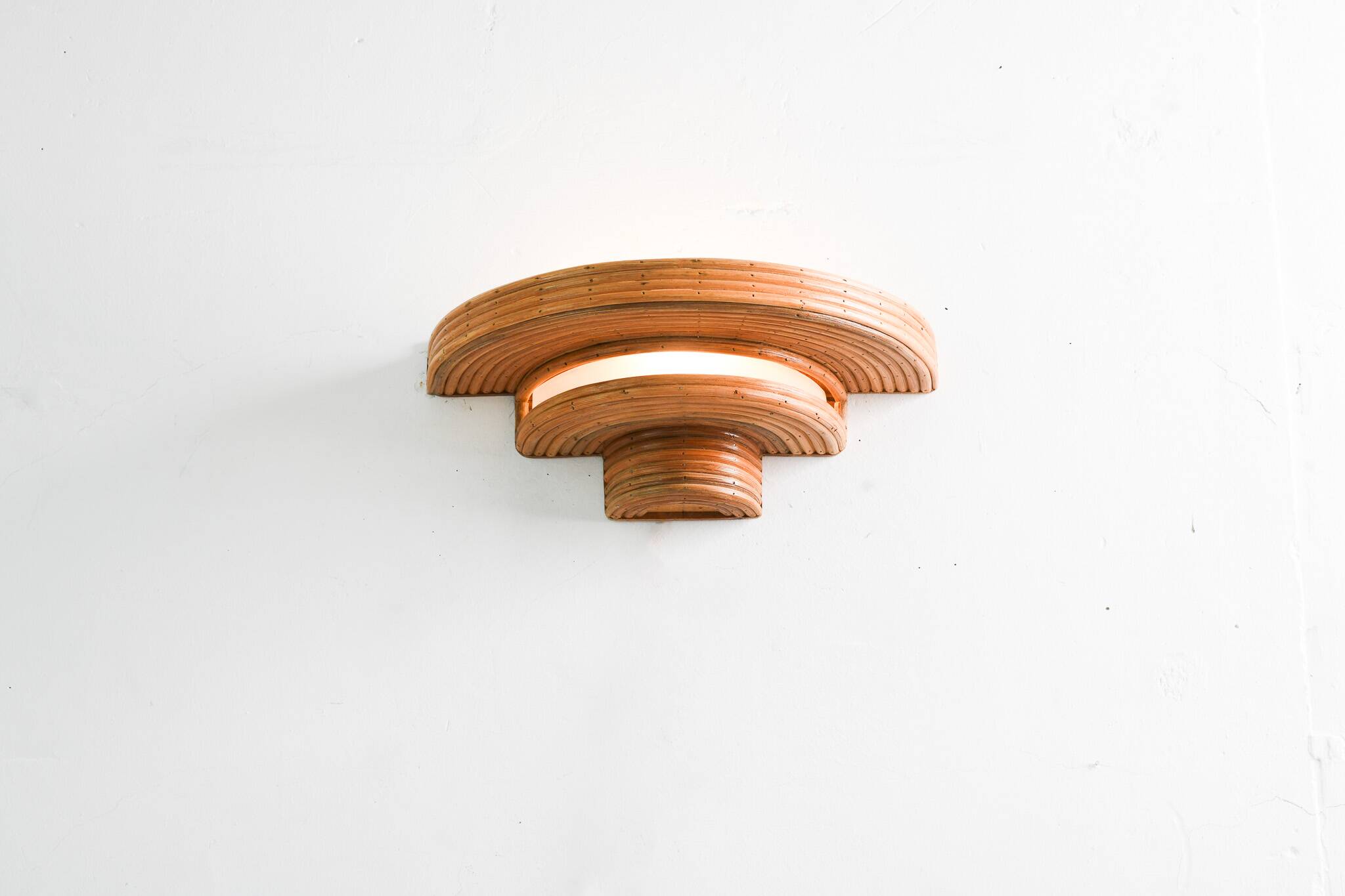 Space Age Rattan Wall Lamp