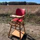 Chaise haute bébé, bois vintage