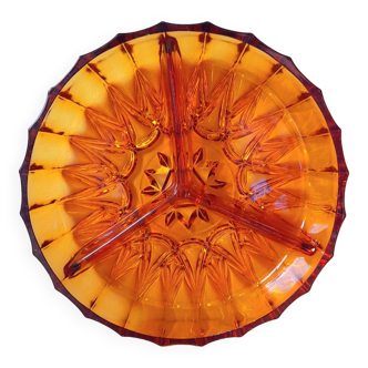 Amber glass aperitif tray 70s