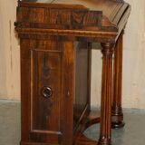 Davenport Regency Antique Desk Circa 1810-1820 in Hardwood and Leather