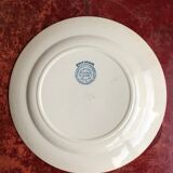 Lot of 3 flat plates in earthenware Choisy the King Iron Earth model Pompadour