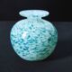 🌊 Speckled blue-green blown glass vase — vintage style