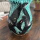 Vintage ceramic vase from Vallauris, 1950s-60s, turquoise and black.