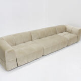 Vintage modular Arflex Strips sofa in beige velvet by Cini Boeri 1970s