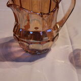 Verseuse et ses quatre verres rose orangé