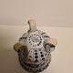 Earthenware tripod vase of Nevers floral decoration