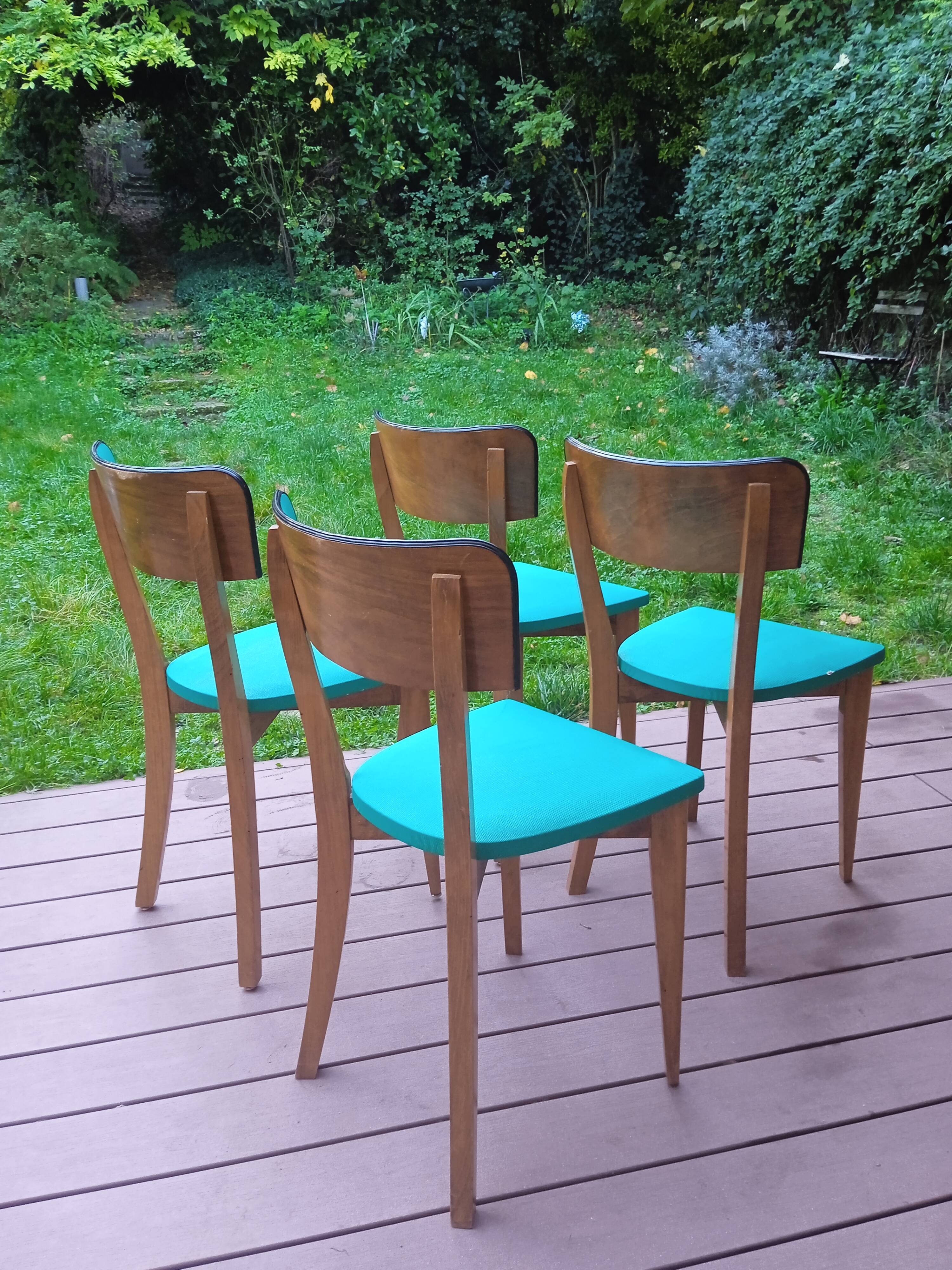 Set of four scandinavian chairs
