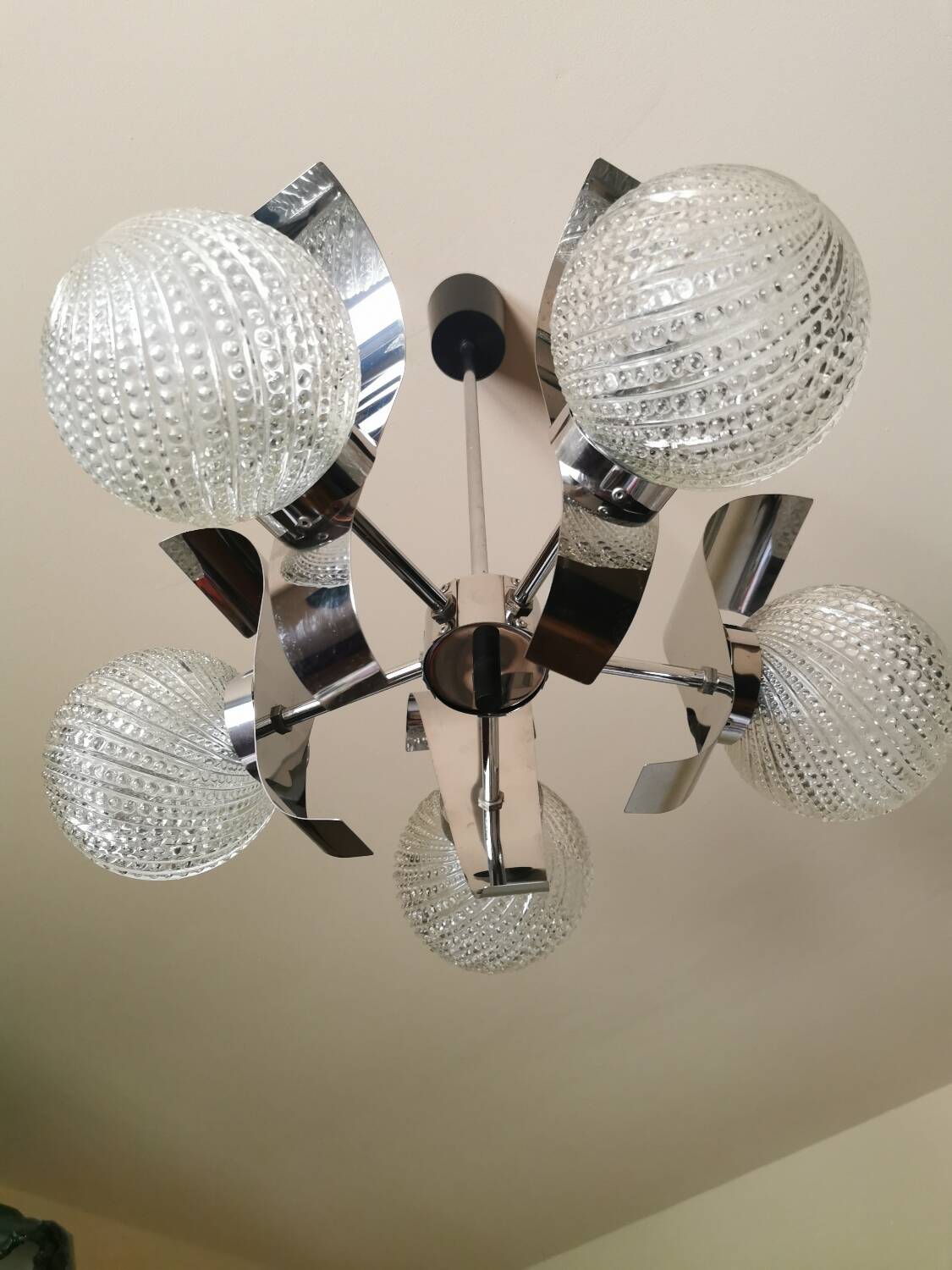 Vintage Space Age chandelier 5 lights