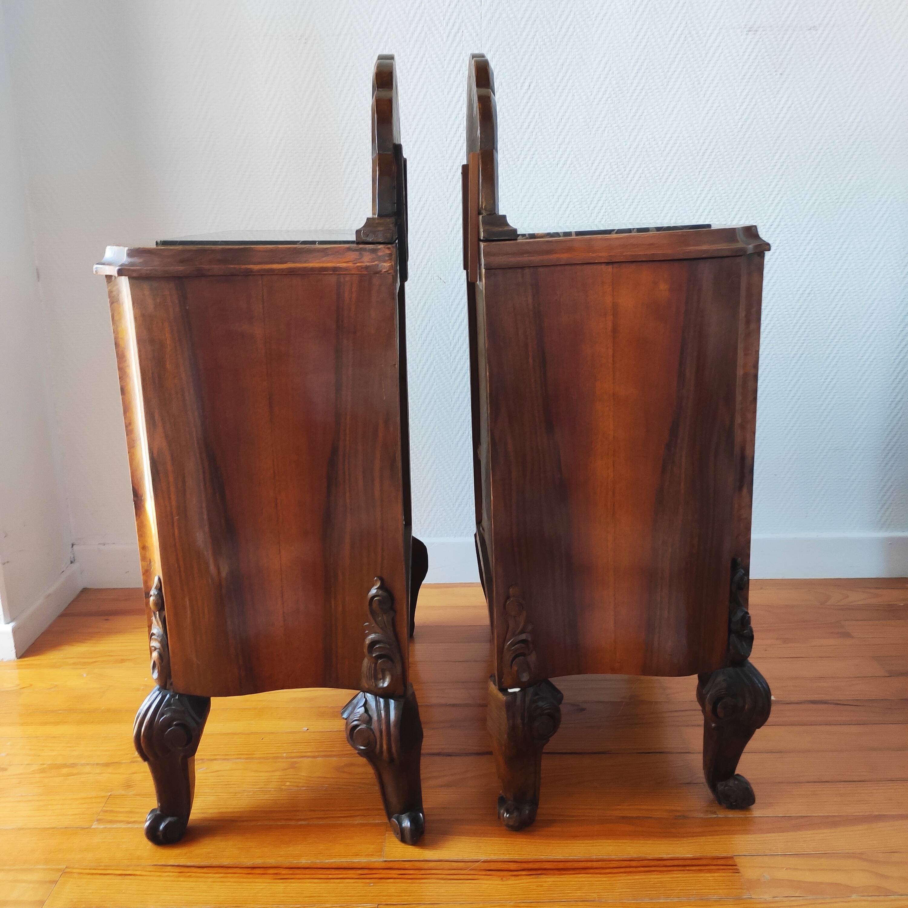 Pair of Italian Art Deco bedside tables