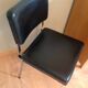 Chair in faux black leather and chrome metal / vintage 60-70s
