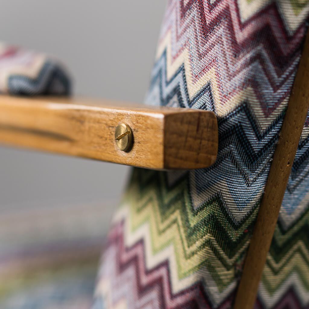 Pair of armchairs, missoni fabric 1970