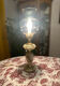 Vintage desk lamp in onyx and brass, oil lamp style.