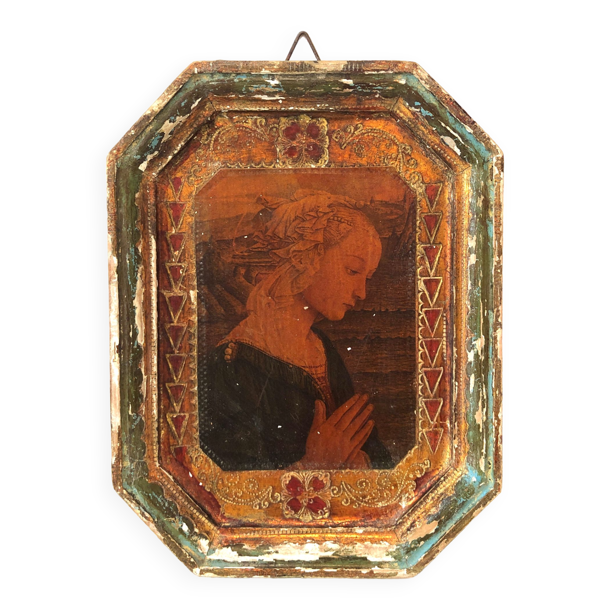 Old Italian Octagonal Wood Frame