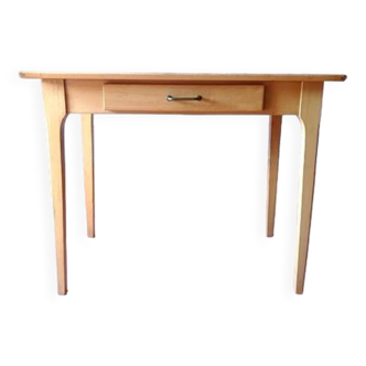Table de cuisine ou bureau bois massif vintage 1980