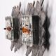 Brutalist wall lamps murano glass by Albano Poli for Poliarte, 70s, set of 2.