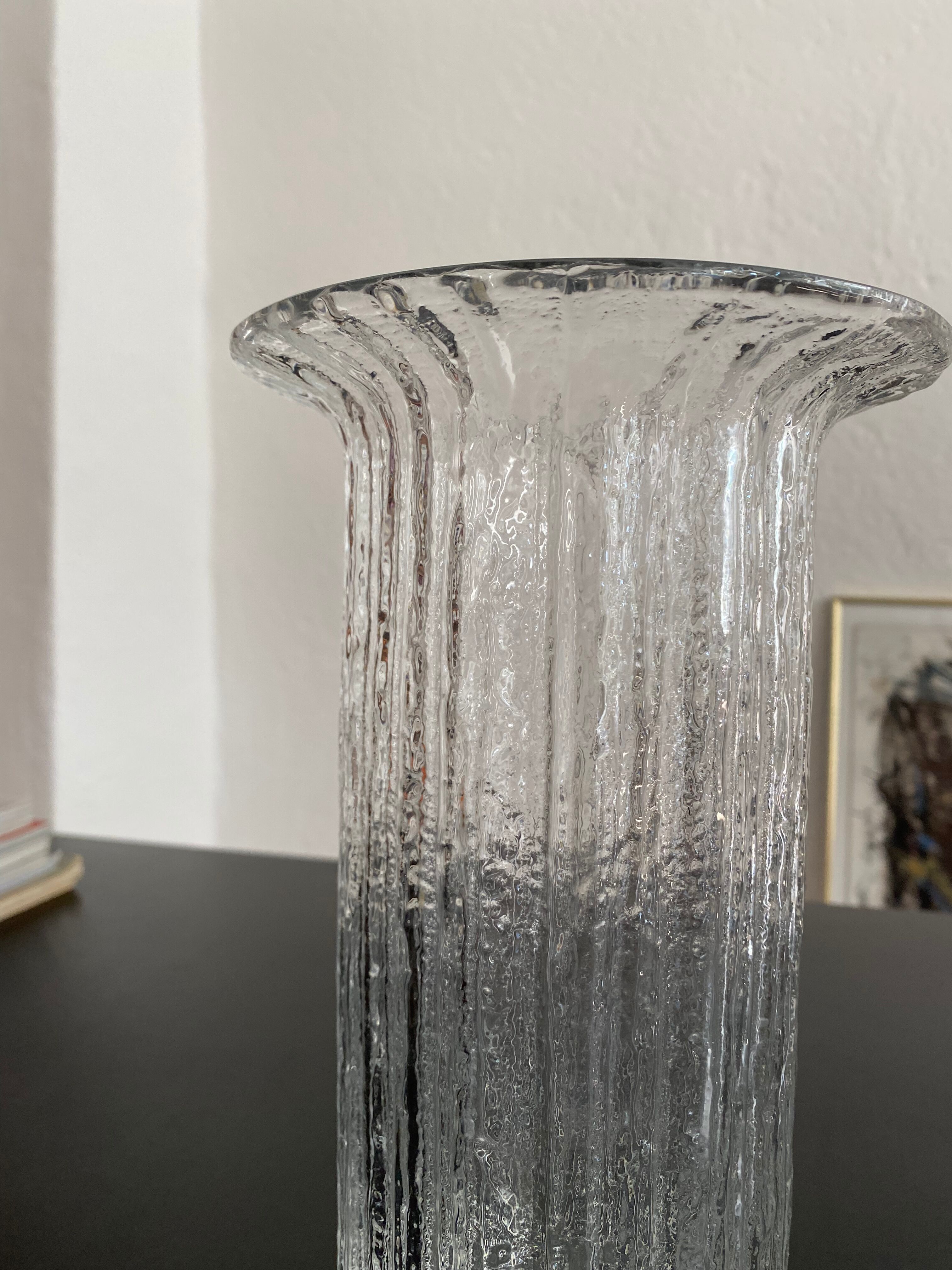 Scandinavian vase vintage pressed glass