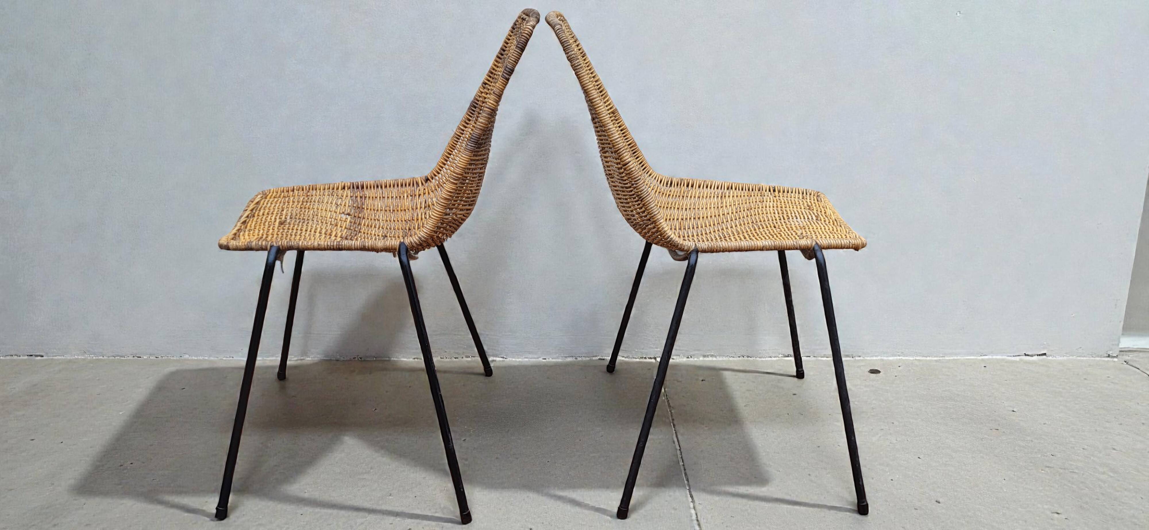 Wicker Basket Chairs by Gian Franco Legler, 1950s
