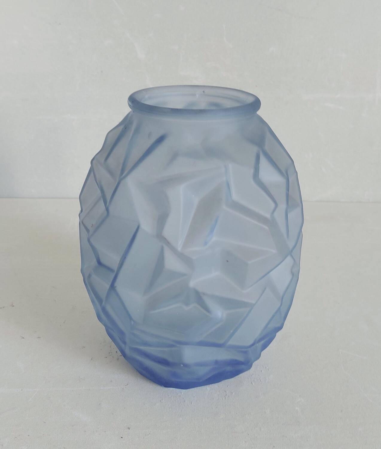 Art Deco blue glass vase