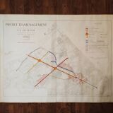 Vintage map of the development project of La Défense / Paris