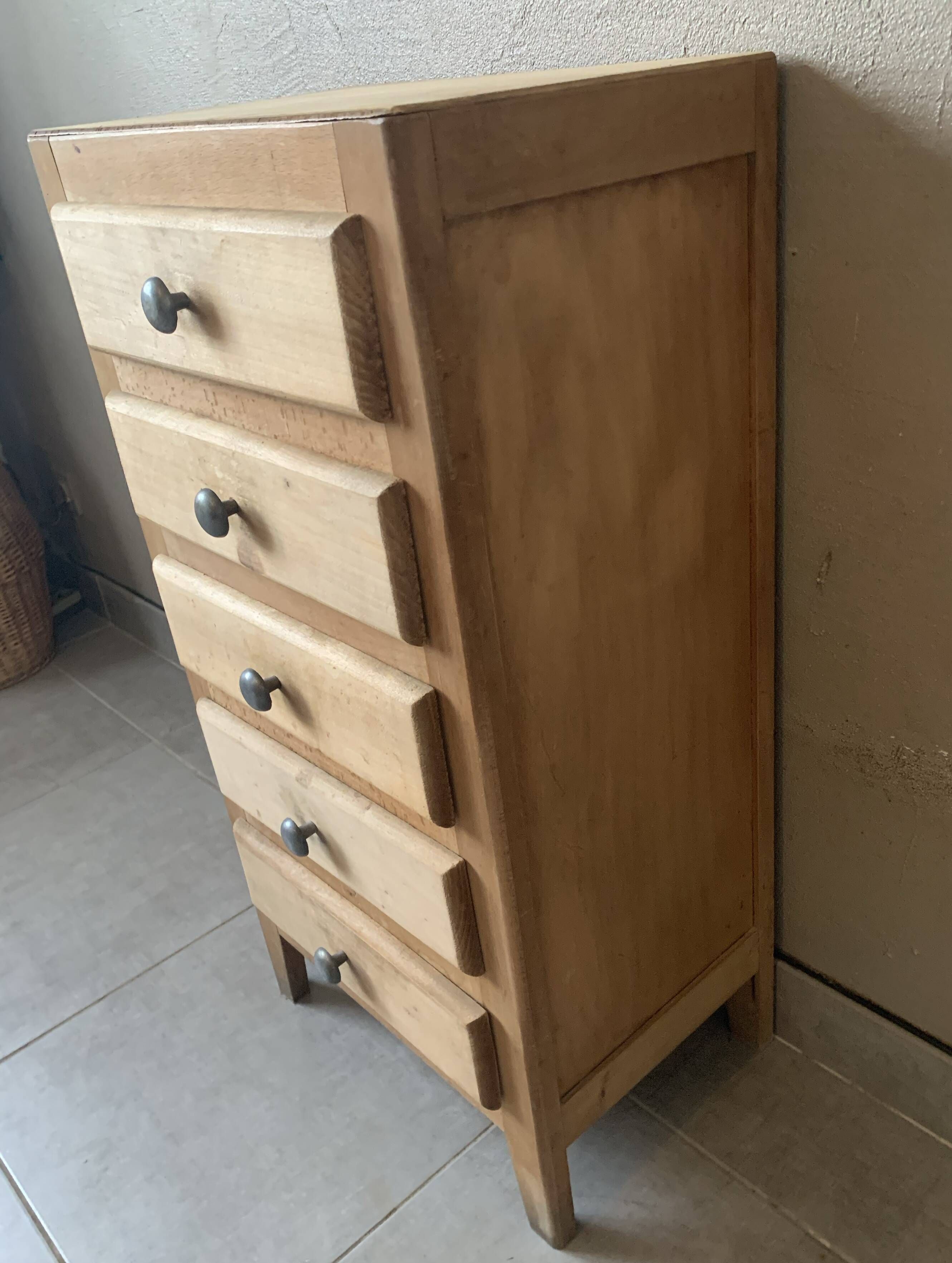 Vintage 5-drawer chest of drawers from 1950 in wood