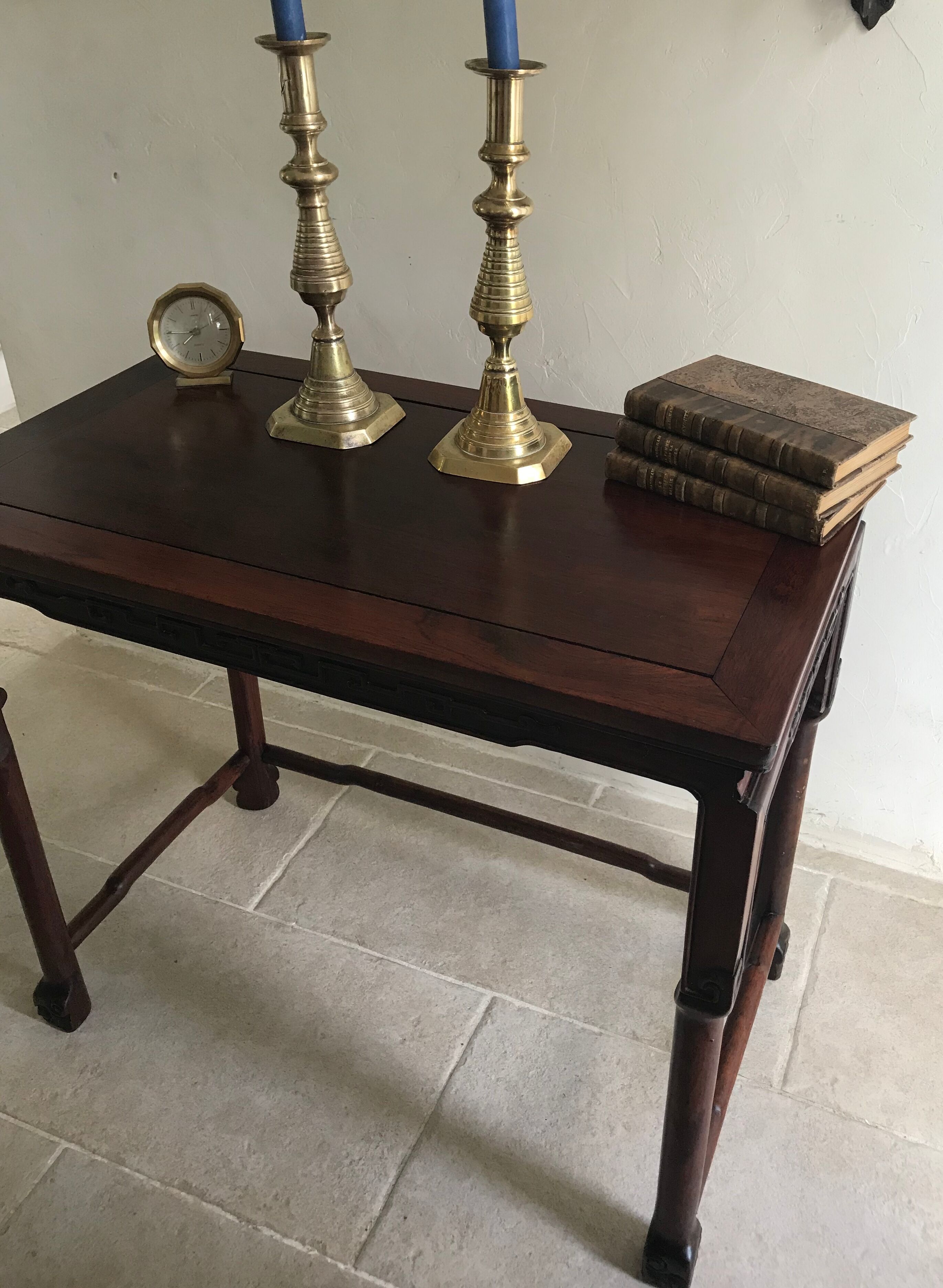 Pair of old brass candlesticks