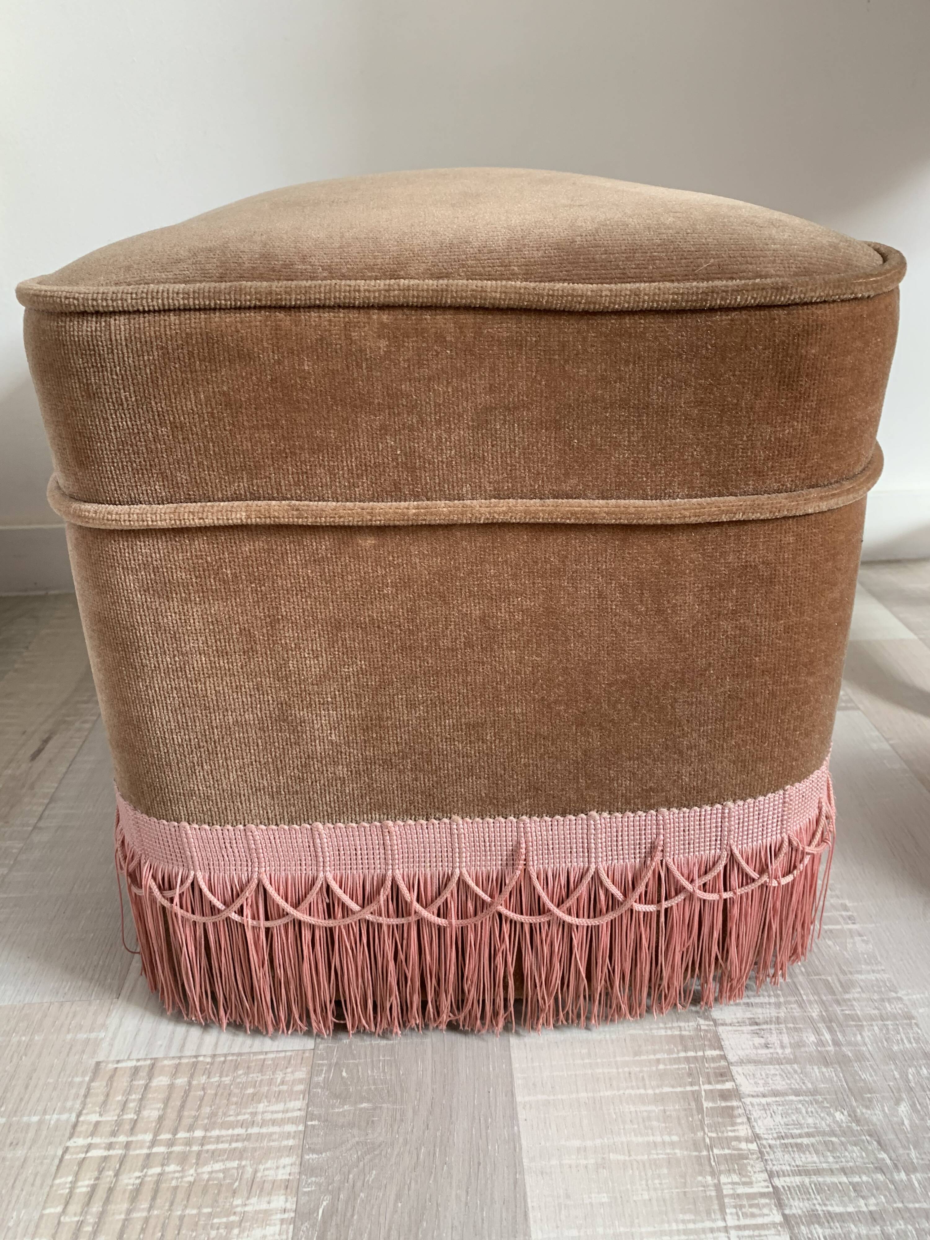 Velvet vintage ottoman