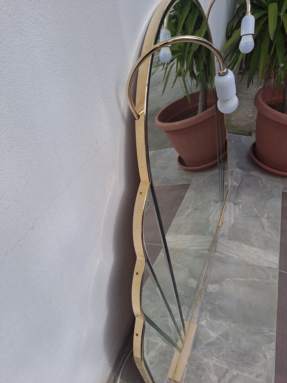 Vintage italian art deco fan mirror 110x120cm