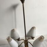 Glass and gilded brass chandelier