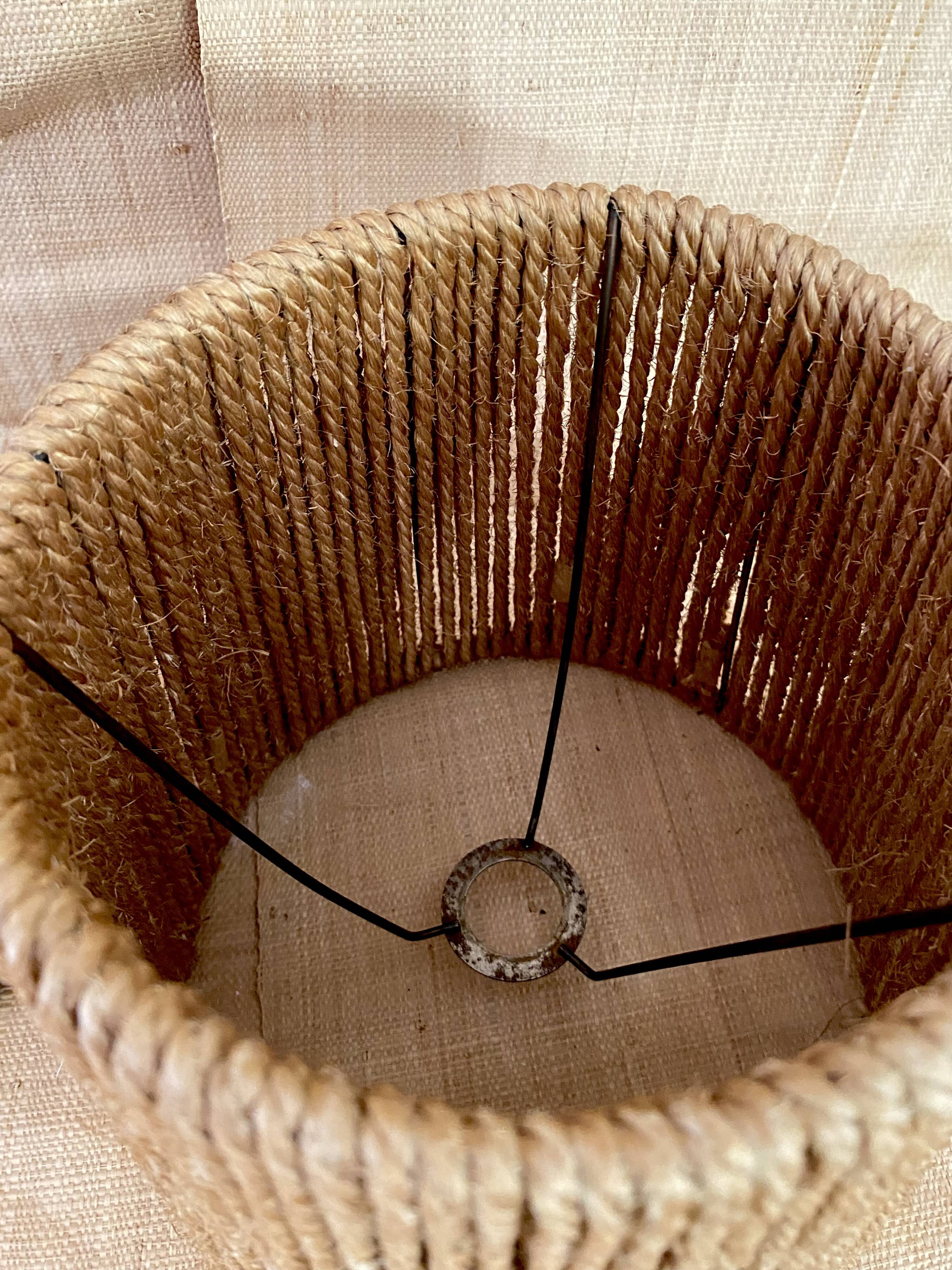 Wood lamp, fabric cable 2M, cord lampshade 1960