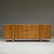 Large brustalist oak sideboard, Belgium.