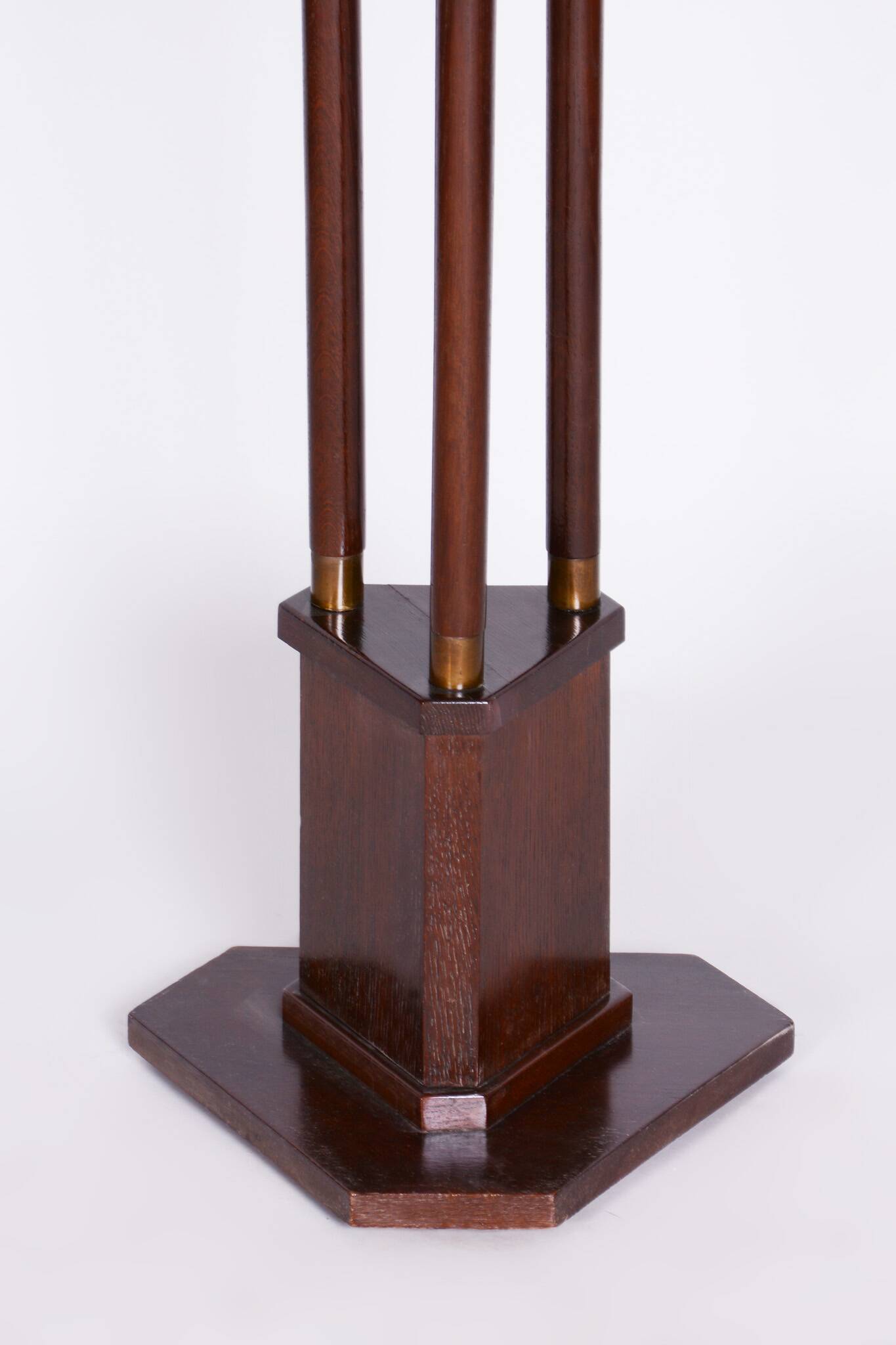 Restored ArtDeco Oak Pedestal, Revived Polish, Czechia, 1920s