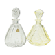 Matching pair of bohemian crystal decanters with art deco motifs