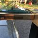 Pierre Vandel two-tier coffee table in lacquered metal and glass