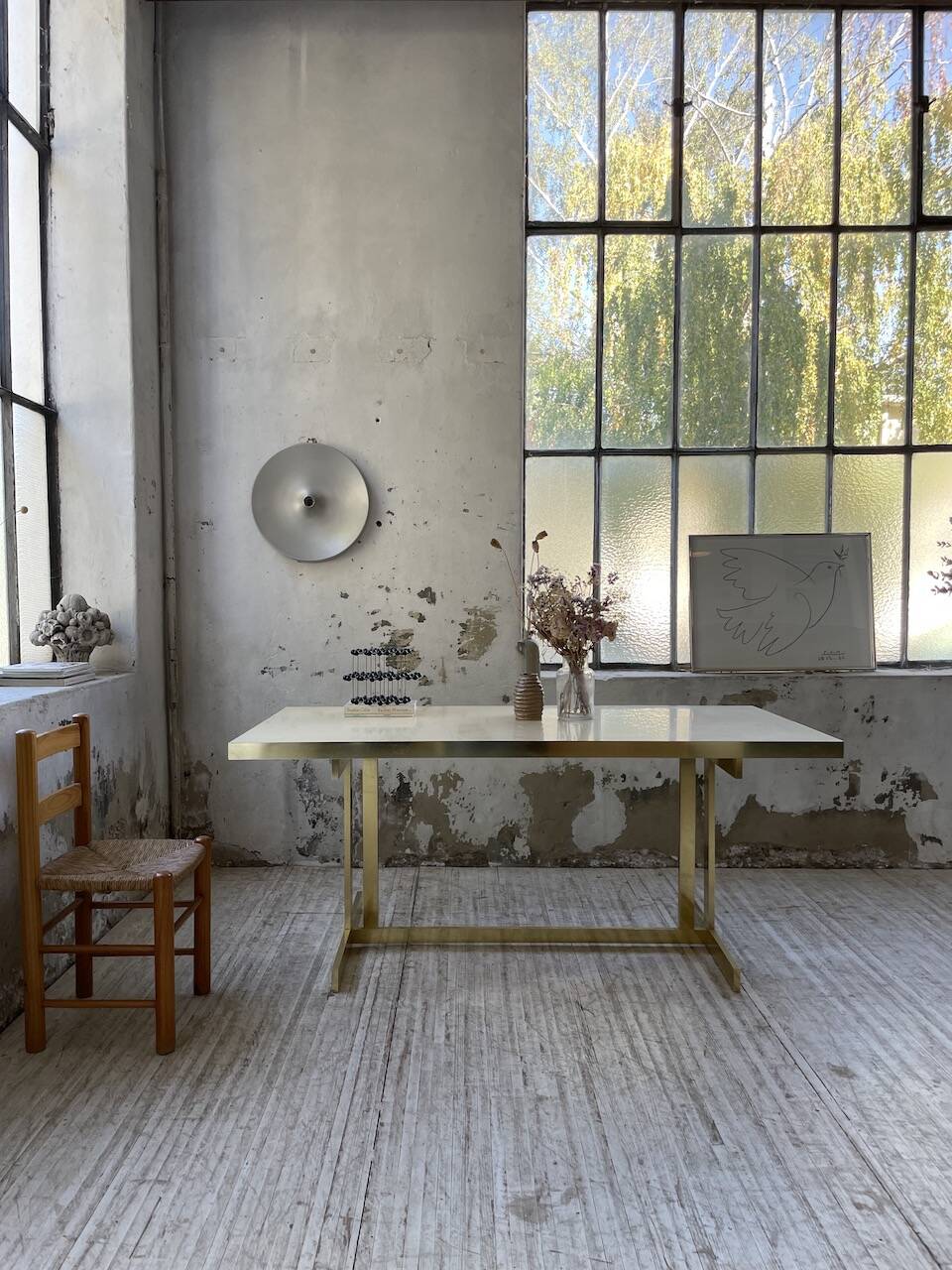 Brass table 1970 Italian lacquer