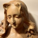 Buste en plâtre ancien 1900 Art nouveau signé Hochoch