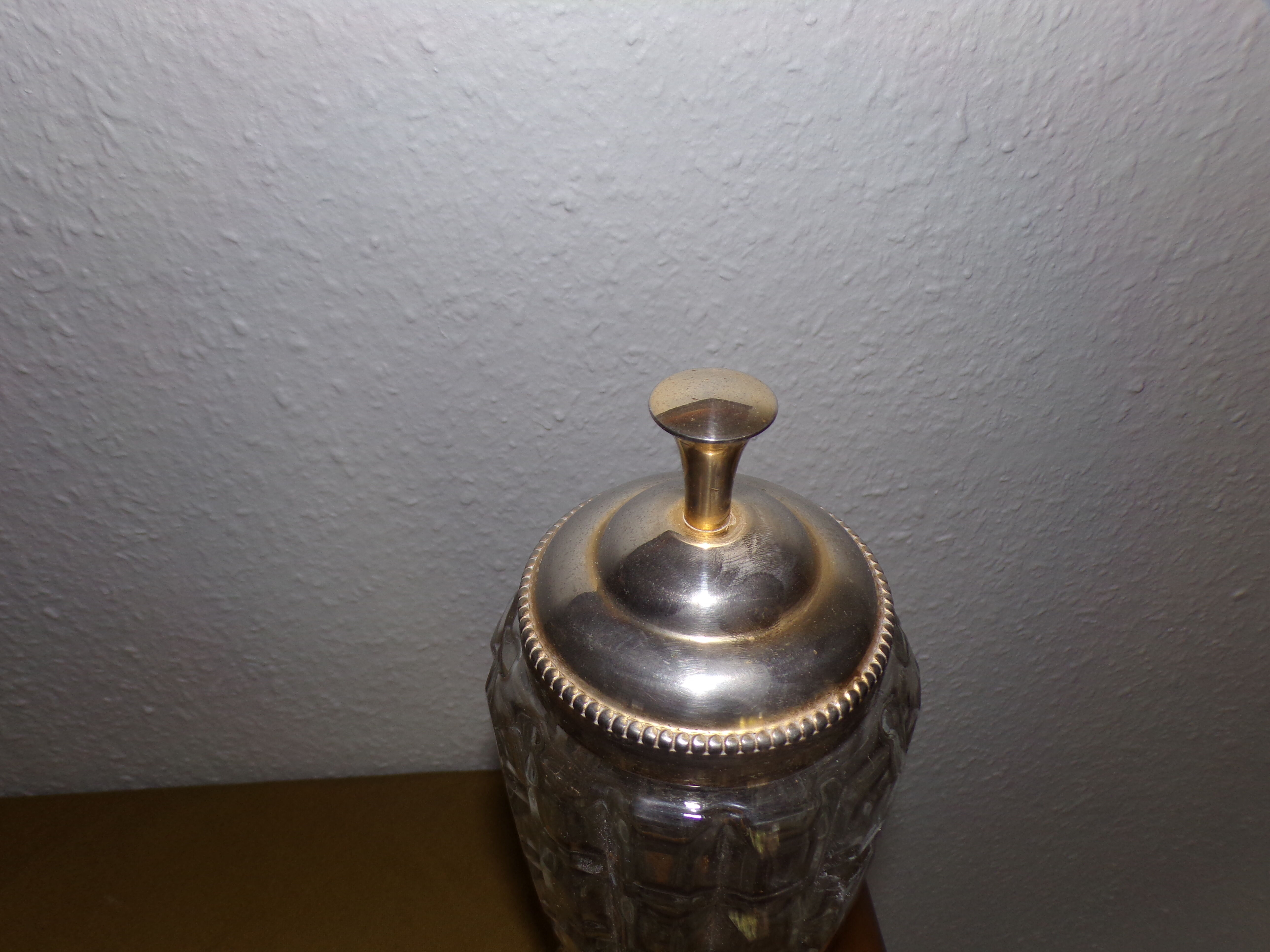 Old urn vase in art deco glass