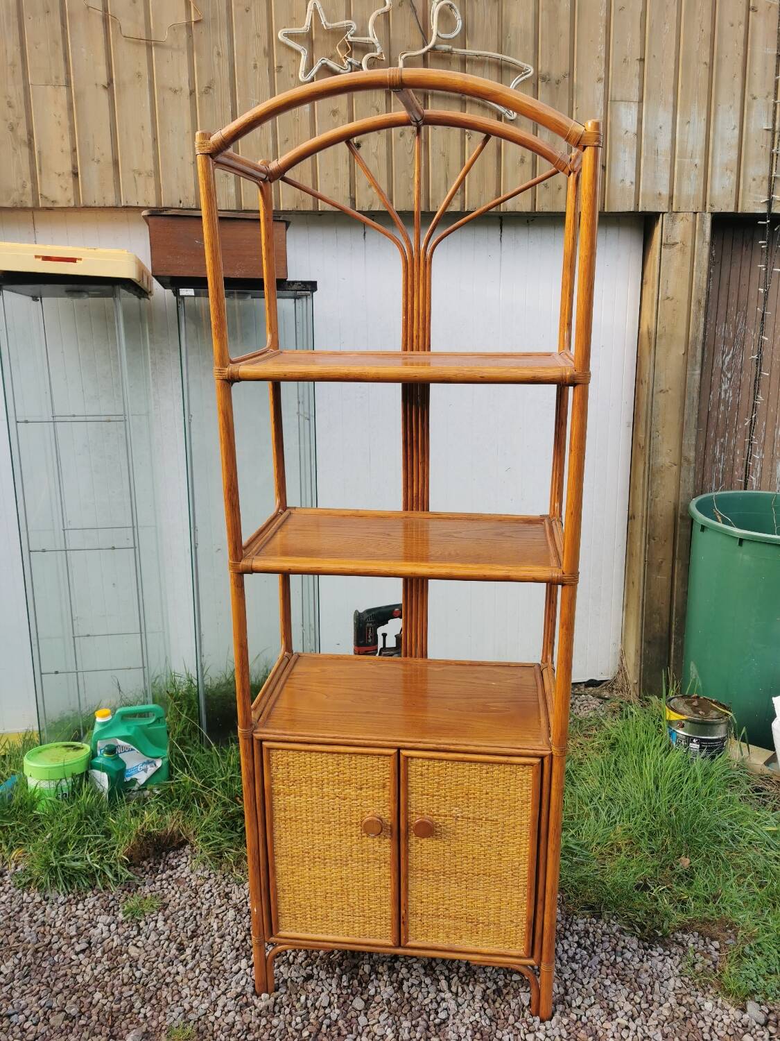 Rattan shelf
