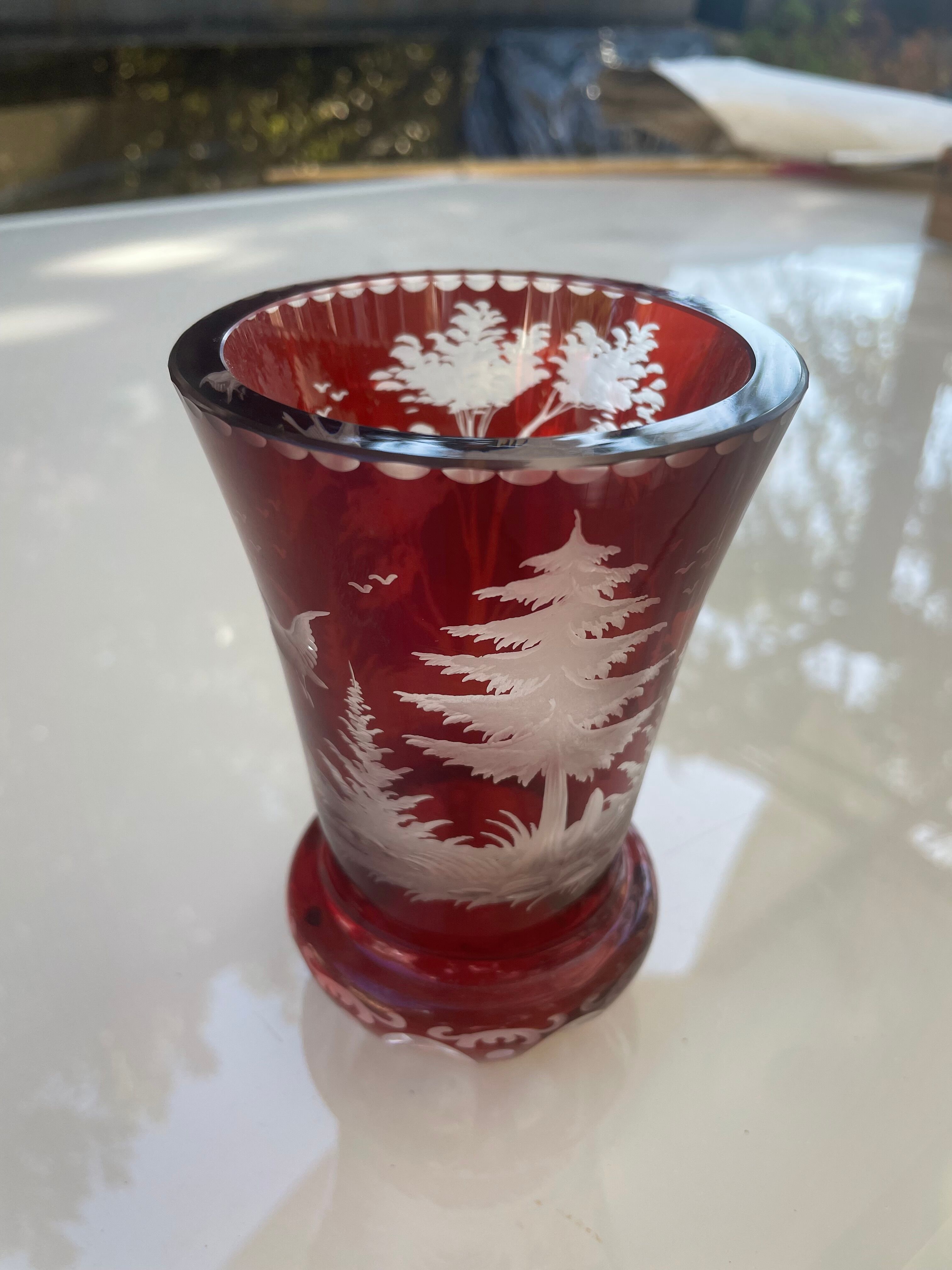 Vase verre de bohème