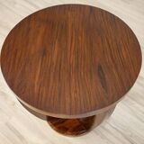 Late 20th Century Art Deco Round Mahogany Side Table, 1950s