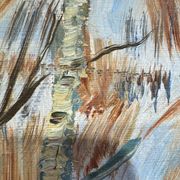 Antique painting, landscape under the snow, signed Fallet 1967