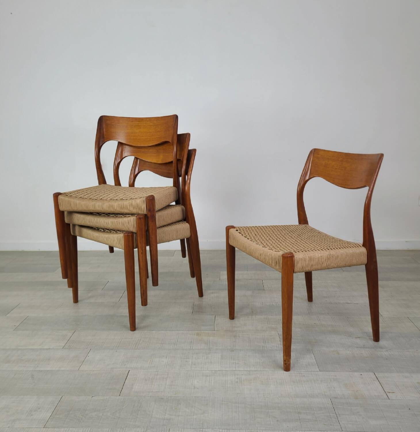 Chaises scandinave teck Design Fristho Franecker vintage années 1960