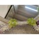 2000s Venetian Oval Green and Pink Floreal Hand-Carving Mirror in Murano Glass Style