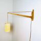 Large Rosewood Swivel-Arm Wall Lamp, Sweden 1950S